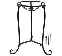Polyjkl 16" Tall Gazing Ball Stand for 10-12 inch Balls, Black Metal Gazing Globe Display Holder Stands for Outdoor Garden Clearance, 9" L x 9" W x 16" H