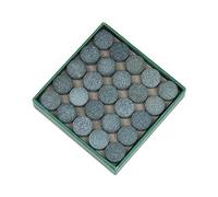 PolyMath 50pcs Billiard Pool Cue Tips, 9/10/11/12/13mm Pool Stick Tips Pool Cue Tips Replacement Kit Billiard Cue Tips with Storage Box for Pool Cues and Snooker, Blue/Grey