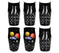 PolyMath 6pcs Pool Table Pockets, Plastic Web Billiard Baskets, Black Snooker Net Bag fits Standard 7/8/9 Foot Table (Set of 6) (7.87in x 9.64in)