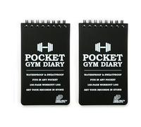 Polymath Products Pocket Gym Diary -100-page workout log. Handy size (3 x 5 inch) - fits in any pocket. 100% waterproof and sweatproof fitness training diary. (2 pack)