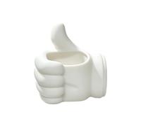 Polymer Brush Holder Organizer, Hand-Shaped Desktop Cup with Matte White Finish for Stationery, Makeup Tools, Room Accents Hand Shaped Pen Holder White Desktop Organizer Cup Brush Stationery Study