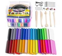 Polymer Clay, 36 Colours Modeling Clay Soft and Nontoxic Oven Bake Clay Kit with Tools and Storage Box, Birthday Gifts for Kids