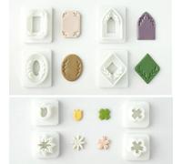 Polymer Clay Cutters, 4 Shapes Frame Clay Cutters - 4 Shapes Mini Clay Cutters for Polymer Clay Jewelry, 8Pcs Polymer Clay Cutters for Earrings Jewelry Making