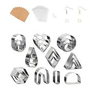 Polymer Clay Cutters Clay Earring Cutters Modeling Clay Cutters Stainless Steel Set with Earring Cards and Hooks for Jewelry Making Cookie Biscuits Cake Decorations (124)