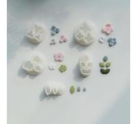 Polymer Clay Cutters - Mini Clay Cutters for Polymer Clay Earrings Making, 5 Shapes Micro Flower & Leaf Clay Molds