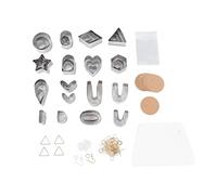 Polymer Clay Cutters Set 30 Circle Shape 60 Earrings Accessories Stainless Steel Clay Cutters for Jewelry Making DIY Crafts with Bags Boards and Knife Dies for Beginners and