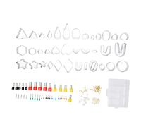 Polymer Clay Cutters Set 36 Shapes Stainless Steel Clay Cutters with 40 Circle Shape Cutters 50 Earrings Accessories DIY Making for School and Home Production