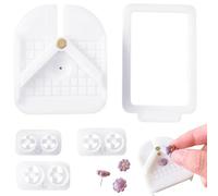 Polymer Clay Earring Drill Guide,Professional Polymer Clay Earring Toolkit,P-olymer C-Lay Jewellery Making Kit,E-arring Post Embedder Tool,V-Shaped Positioning,Accurate Hole Punching,DIY Handcraft