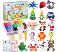 Polymer Clay for Kids, Modeling Clay Kit with Tutorial Book for 28 Patterns