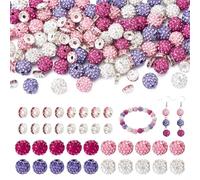 Polymer Clay Rhinestone Beads Iron Rhinestone Spacer Beads 10mm, Hole: 1.5mm, 4 Colors, 20pcs/Color, 80pcs