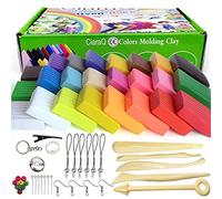 Polymer Clay Set, 24 Colours Nontoxic Oven Bake Clay Safe and Nontoxic Soft DIY Modelling Clay with Plastic Tools and Accessories Birthday Gifts for Kids