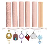 Polymer Clay Texture Roller Set - 6 Professional Surface Rollers for Earrings & Jewelry | Brushed Metal, Jute, Leather & More | Core Studio Collection STUDIOTRL-6