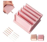 Polymer Clay Thickness String Roller Tool,Pottery Teaching Rolling Mud Stick Guide Tools,DIY Clay Rolling Strip Shape Maker with Storage Base,Adjustable Clay Thickness Control Tools (Pink)