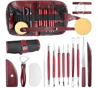 Polymer Clay Tools, 15Pcs Clay Sculpting Tools,Ball Stylus Dotting Tools,Modeling Clay Tools Set,Ceramic Tools, Pottery Carving Tool with a Storage Bag for Engraving, Embossing, Shaping