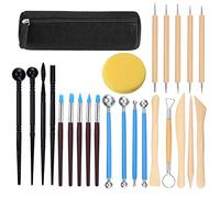 Polymer Clay Tools, 25 Pcs Clay Sculpting Tools, Ball Stylus Dotting Tools, Modeling Clay Tools Set, Ceramic Tools, Pottery Carving Tool with a Storage Bag for Engraving, Embossing, Shaping