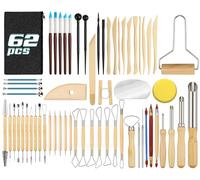 Polymer Clay Tools 62 Pcs Pottery Tools Kit Clay Modelling Sculpting Tools with a Storage Bag Sculpture Carving Tool for Beginners and Professionals Engraving Clay Ceramics