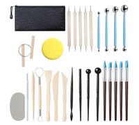 Polymer Clay Tools Set, 28 Pcs Clay Sculpting Tools,Sculpting, Modelling & Pottery Tools Kit with Ball Stylus, Dotting Tools, Ceramic Carving Tools, Ergonomic Handles for Air Dry Clay, DIY Crafts