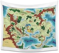 POLYMORPH PRINTS Greyhawk Indoor Wall Tapestry, Flanaess Advanced Dungeons and Dragons Indoor RPG Map Home Wall Decor | AD&D (60" x 50")