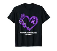 Polymyalgia Rheumatica Awareness Heart Butterfly T-Shirt