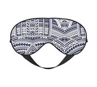 Polynesian Maori Tribal Pattern Breathable Adjustable Eye Mask Effective Shading Blindfold for Sleeping with Elastic Strap