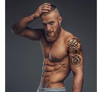 Polynesian Scorpion Temporary Tattoo - Maori, Tribal, Samoan, Black Pattern for arm or leg, Waterproof Transfer for Men, Women, Kids 15cm x 21cm - By Delusion Tattoos