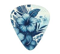 Polynesian-Tribal-Hawaiian-Hibiscus 12 Pack Guitar Picks With 3 Thicknesses And Storage Box, Abs Plectrums For Electric Bass Guitar Players