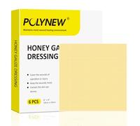 POLYNEW Manuka Honey Gauze Dressing, 6 Individual Packs, 4" x 4" Manuka Honey, Wound Care, Gauze for Cuts, Scalds and Burns for Wound Healing