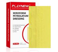 POLYNEW Xeroform Petrolatum Dressing, 5" x 9", Pack of 25, Non-Adherent Gauze for Weakly Exuding Wounds, Fine Mesh Gauze Pads for Burns, Abrasions, Cuts