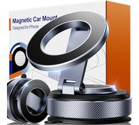 Polynex Magnetic Phone Holder for Car, Aerospace Aluminum iPhone Mount with 3200gf Magnet & 80LBS Vacuum Suction, 360° Adjustable Dashboard Mount Compatible with MagSafe iPhone 17 Pro Max/16/15/14/13