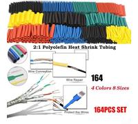 Polyolefin Shrinking Assorted Heat Shrink Tube Set, 164pcs, 8 Specifications, 5 Colors