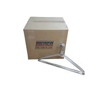 Polypack Polythene Ltd x100 Strong Silver Plain Metal Wire Clothes Coat Hangers 40cm 16" 13G ~ PLAIN