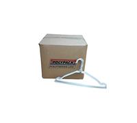 Polypack Polythene Ltd x100 Strong White Notched Metal Wire Clothes Coat Hangers 40cm 16" 13G ~ NOTCHED
