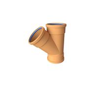 Polypipe 110mm Equal Junction Triple Socket 45deg - Terracotta - UG405