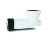 Polypipe 110mm Kwikfit Pan Connector 90deg "S" with 32mm Boss Connector White SK49