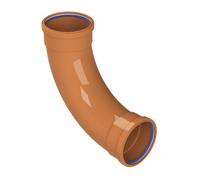 Polypipe 110mm Long Radius Bend Double Socket 87.5deg - Terracotta - UG411