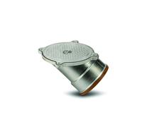 Polypipe 110mm Rodding Eye Terminal Aluminium Plain Oval Top / Spigot Tail 45deg - UG422