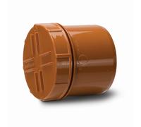 Polypipe 110mm Screwed Access Plug Spigot Tail - Terracotta - USA62