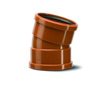 Polypipe 110mm Short Radius Bend Double Socket 11.25deg - Terracotta - UG407