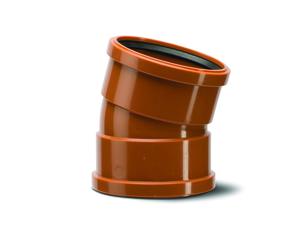 Polypipe 110mm Short Radius Bend Double Socket 15deg - Terracotta - UG409
