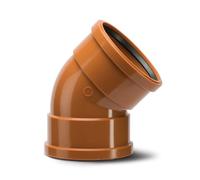 Polypipe 110mm Short Radius Bend Double Socket 45deg - Terracotta - UG403