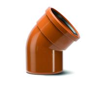 Polypipe 110mm Short Radius Bend Single Socket 30deg - Terracotta - UG468