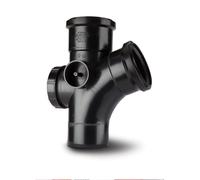 Polypipe 110mm Soil 112.5deg Access Branch Double Socket Black ST412B
