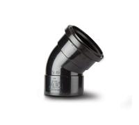 Polypipe 110mm Soil 135deg Offset Bend Double Socket (Ring Seal x Solvent) Black SB403B