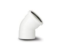 Polypipe 110mm Soil 135deg Offset Bend Double Socket (Ring Seal x Solvent) White SB403W