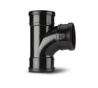 Polypipe 110mm Soil 92.5deg Equal Branch Triple Socket Black ST405B