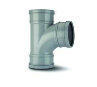 Polypipe 110mm Soil 92.5deg Equal Branch Triple Socket Grey ST405G