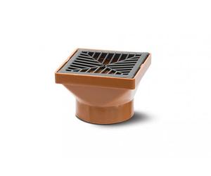 Polypipe 110mm Square Solvent Socket Hopper - Terracotta & Black Grid - UG414