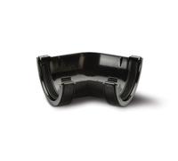 Polypipe 112mm Half Round Angle 135deg - Black - RR104B