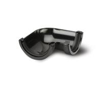 Polypipe 112mm Half Round Angle 90deg - Black - RR103B