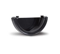 Polypipe 112mm Half Round External Stop End - Black - RR107B